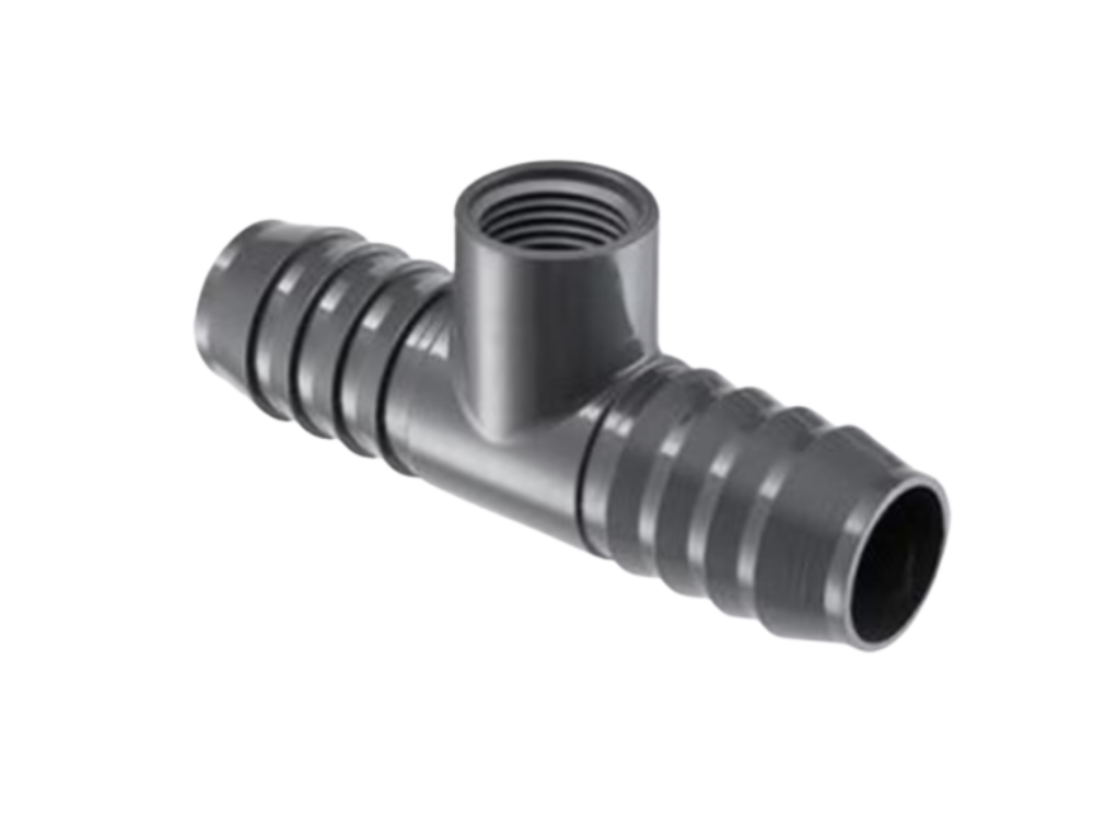 1 in. x 1 in. X 1/2 in. Comb Red Tee Ins Poly Fitting